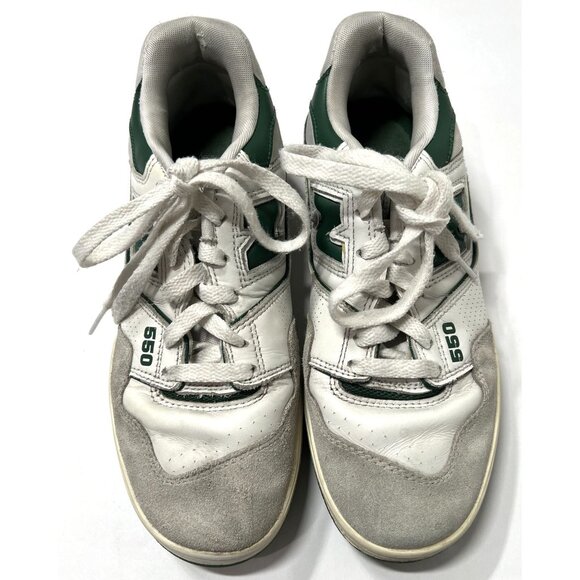 New Balance 550 Sneakers in White Green - Picture 3 of 9